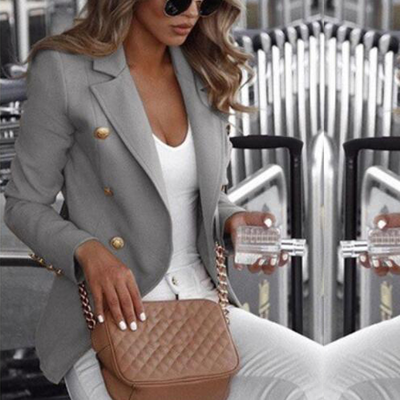 Women's Suits Blazers Button Ladies Blazer Woman Work Suit Women's Jacket Office Lady Formal Women Blazers and Jackets Coat Female Blazer Fe