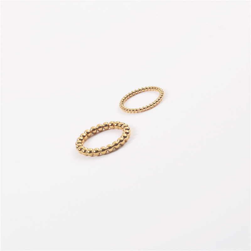 Band Rings Fashion Small/Big Beads Rings for Women Titanium Steel Charm Gold Color Chrismas Gift Rings Party Gift for Girls G230213