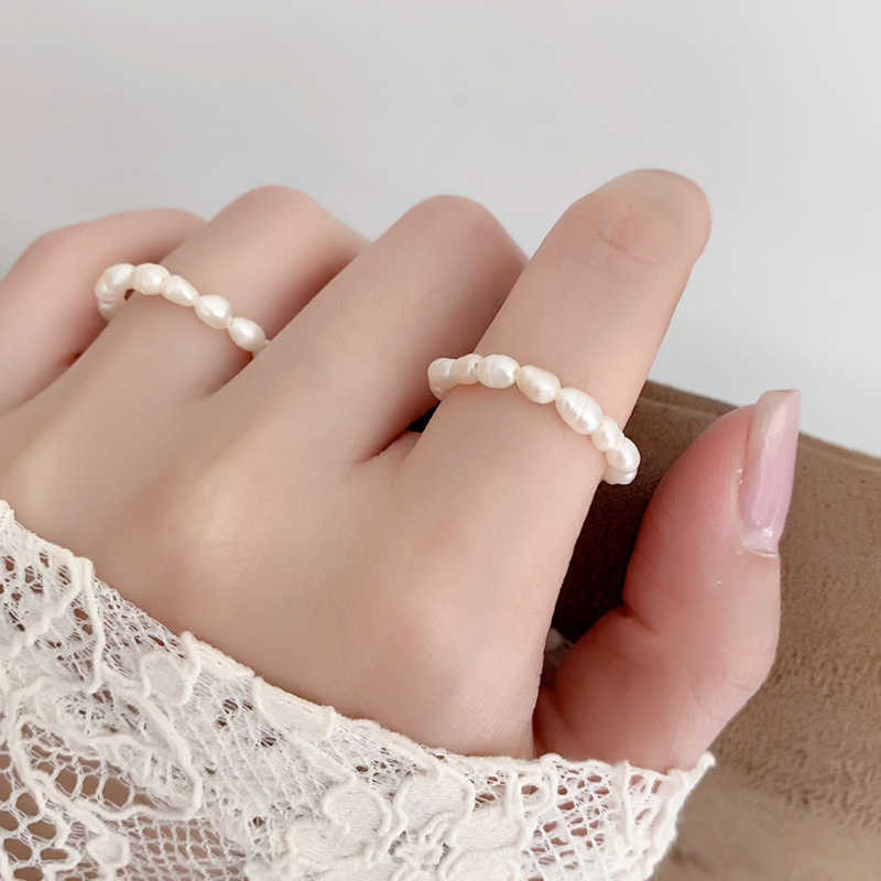 Band Rings Love Heart Pearl Rings for Women Fashion Exquisite Star Freshwater Pearl Ring Wedding Party Jewelry Sweet Accessories Girls Gift G230213