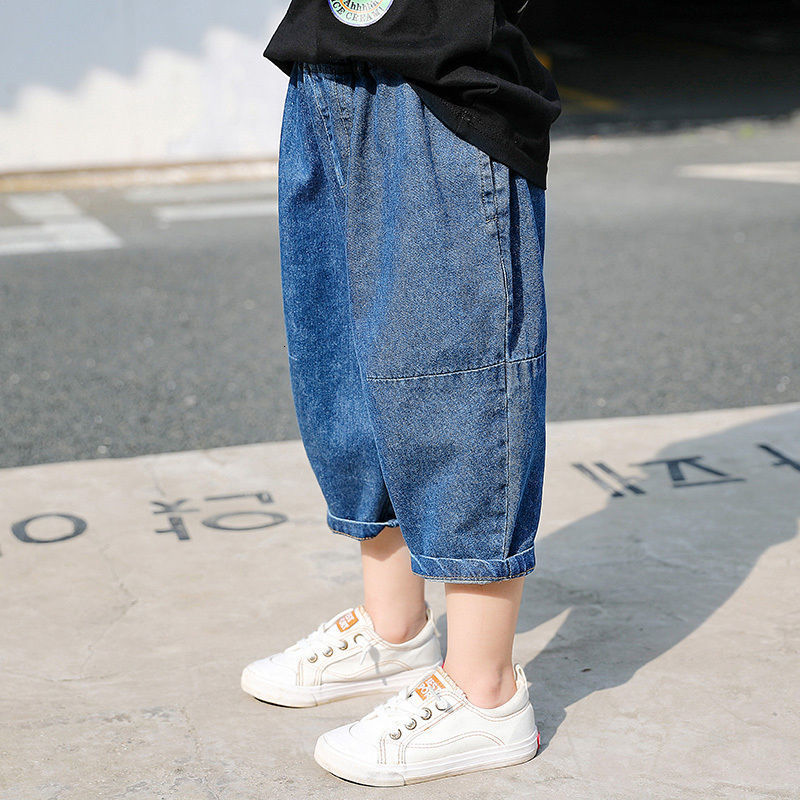Jeans Spring Autumn Boy's And Girl's Baby Casual Trousers Small And Medium-sized Boys Carrot Pants All-match Harlan Baggy P 230223