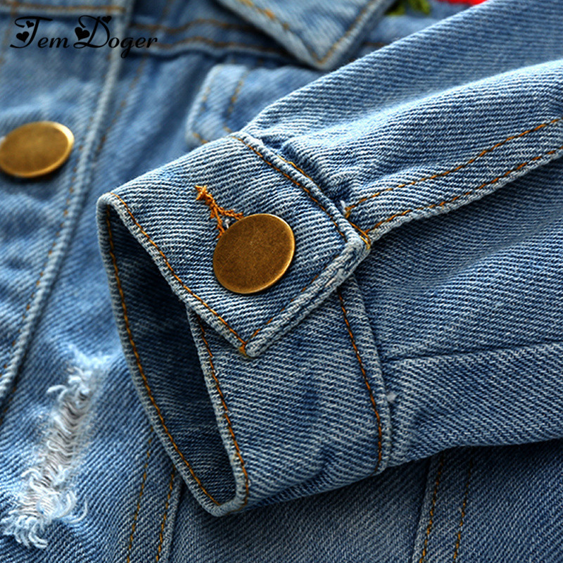 Hoodies Sweatshirts Spring and Autumn Baby Girls Denim Jackets Coats Flower Embroidery Fashion Children Outwear Coat Kids Casual Jacket 230222