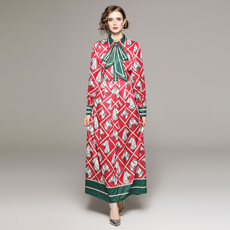 2023 Animal Printed Ribbon Bow Maxi Dresses Long Sleeve For Women Designer Buttons Flowy Casual Resort Elegant Dresses Runway Ladies Sash A Line Office Party Clothes, Champagne
2023 Animal Printed Ribbon Bow Maxi Dresses Long Sleeve For Women Designer Buttons Flowy Casual Resort Elegant Dresses Runway Ladies Sash A Line Office Party Clothes, Champagne