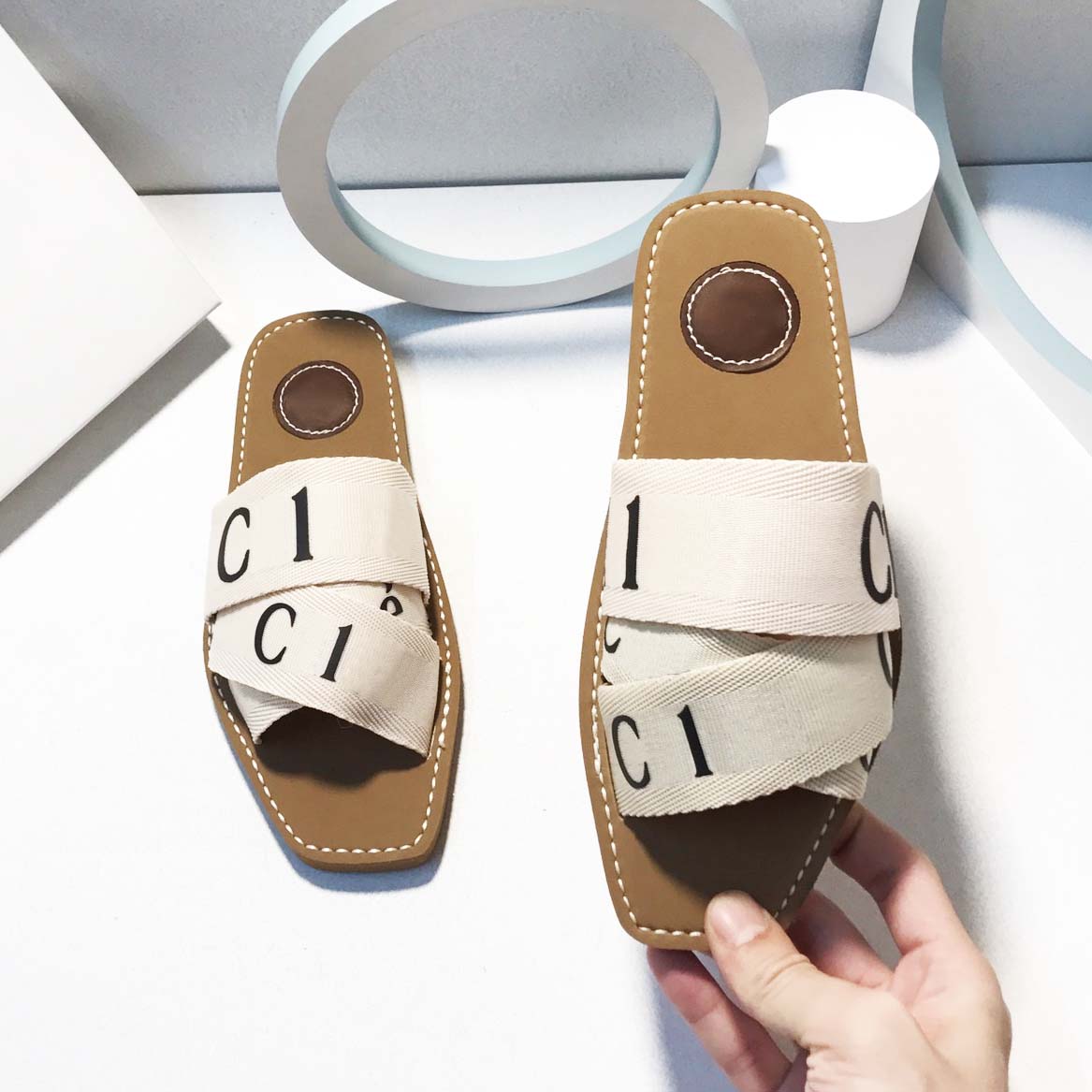 Slippers Slide Designer Women Woody Flat Mules Sandals Slides Sail Canvas White Black Women Outdoor Beach Slipper Shoes, Brick red
Slippers Slide Designer Women Woody Flat Mules Sandals Slides Sail Canvas White Black Women Outdoor Beach Slipper Shoes, Brick red