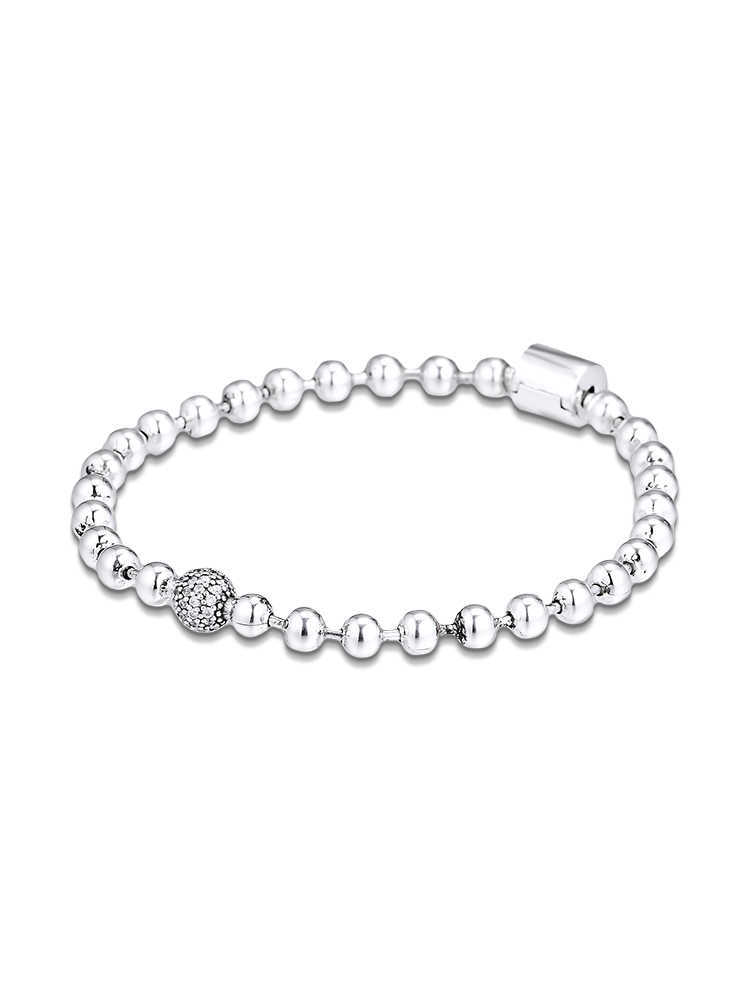 Link Chain QANDOCCI Beads Pave Chain Bracelets % 925 Sterling-Silver-Jewelry Free Shipping G230222