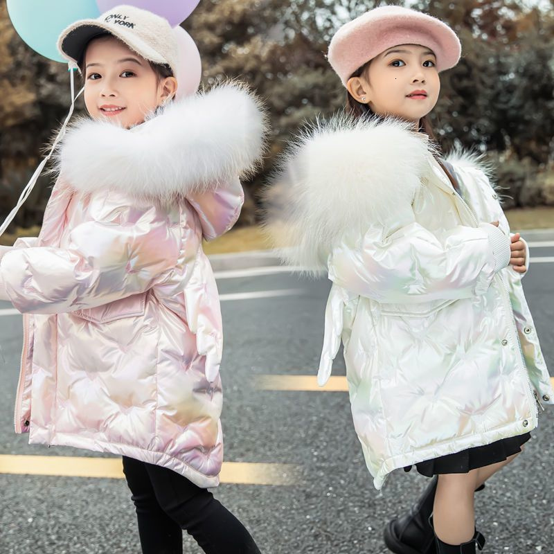 Jackets Winter Girls Coats Fashion Shiny Wing Outerwear Teens Thicken Warm Down Kids Clothes For 3-10 Year Long Parkas 230222