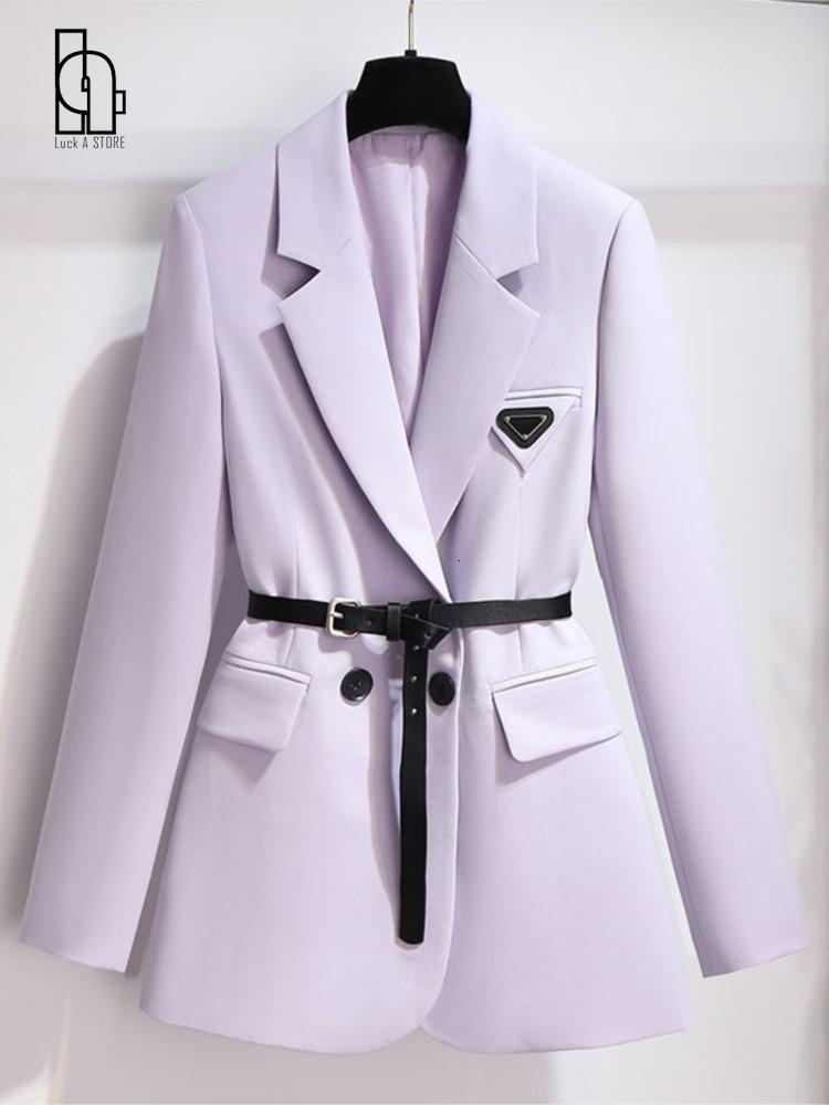 Women's Suits Blazers Herstory Purple Suit Jacket women's Spring Autumn Fashion Korean Version Loose Casual all-match Suit Top 230223