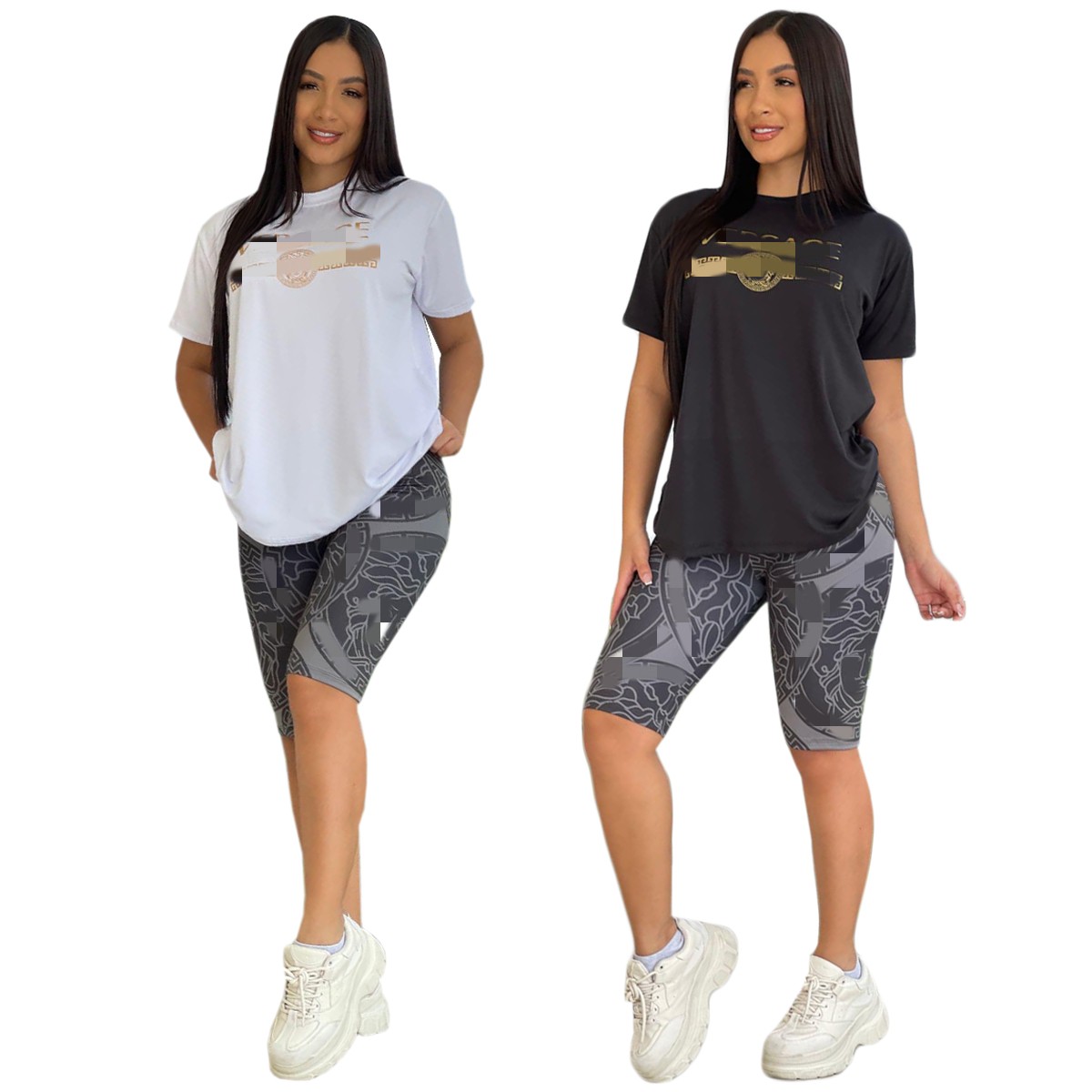 Summer Two Piece Pants Women Casual T-shirt and Bottoms Set Daily Outfits Tracksuit Free Ship, Black
Summer Two Piece Pants Women Casual T-shirt and Bottoms Set Daily Outfits Tracksuit Free Ship, Black