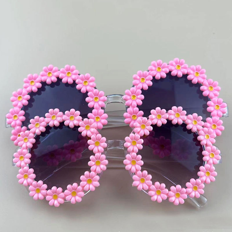 Kids Sunglasses Adult Round Flower Fashion Sunglasse Girls Boys Sport Shades Glasses UV400 Outdoor Sun Eyewear 7 Colors Z260305