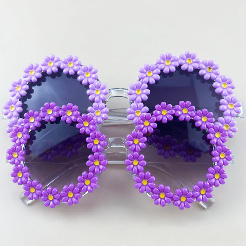 Kids Sunglasses Adult Round Flower Fashion Sunglasse Girls Boys Sport Shades Glasses UV400 Outdoor Sun Eyewear 7 Colors Z260305
