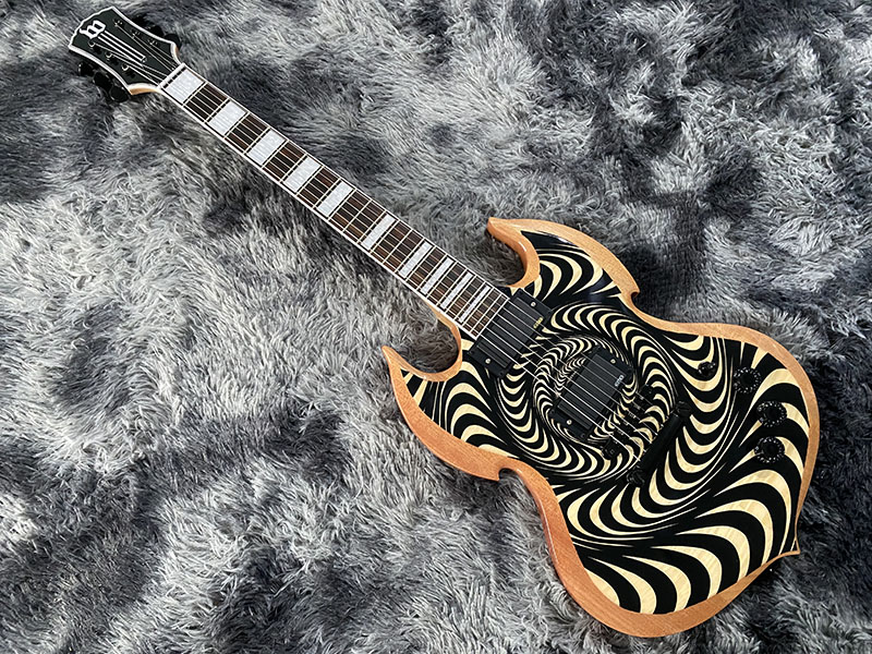 Custom SG Wylde Audio Barbarian Nature Electric Guitar Buzzsaw Falme Maple Top Black Hardware
Custom SG Wylde Audio Barbarian Nature Electric Guitar Buzzsaw Falme Maple Top Black Hardware