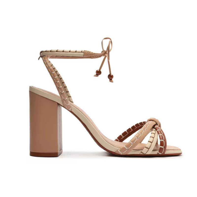 Sandals Bohemian Fashion High Heel Women's 2023 Buckle Sandalias Party Open Toe Shoes Female Thick Mixed Colors Y2302