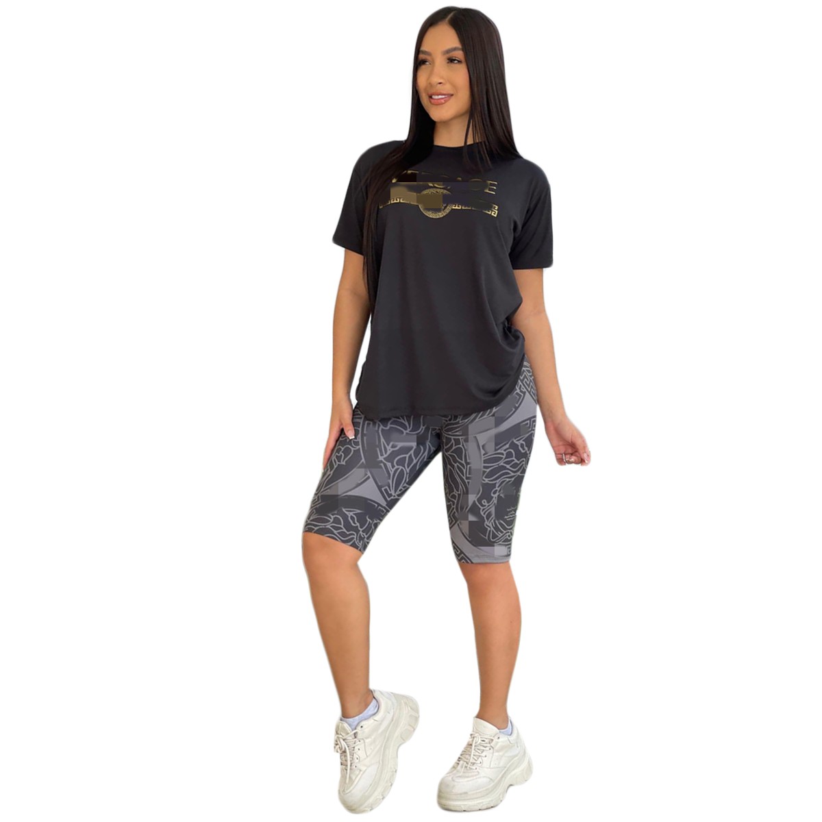 Two Piece Pants Women Casual T-shirt and Bottoms Set Daily Outfits Tracksuit Free Ship, Black
Two Piece Pants Women Casual T-shirt and Bottoms Set Daily Outfits Tracksuit Free Ship, Black