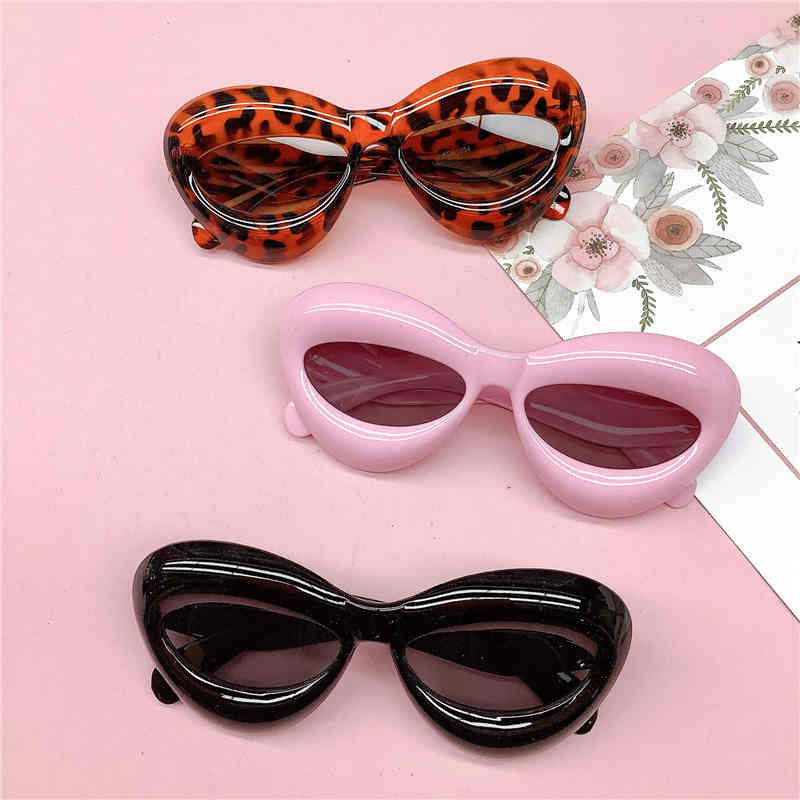 New Kids Cat Eye Sunglasses Children Lovely Lip Cjo Girls Boys Ultraviolet-proof Infant Cute Glasses Eyewear Z260305