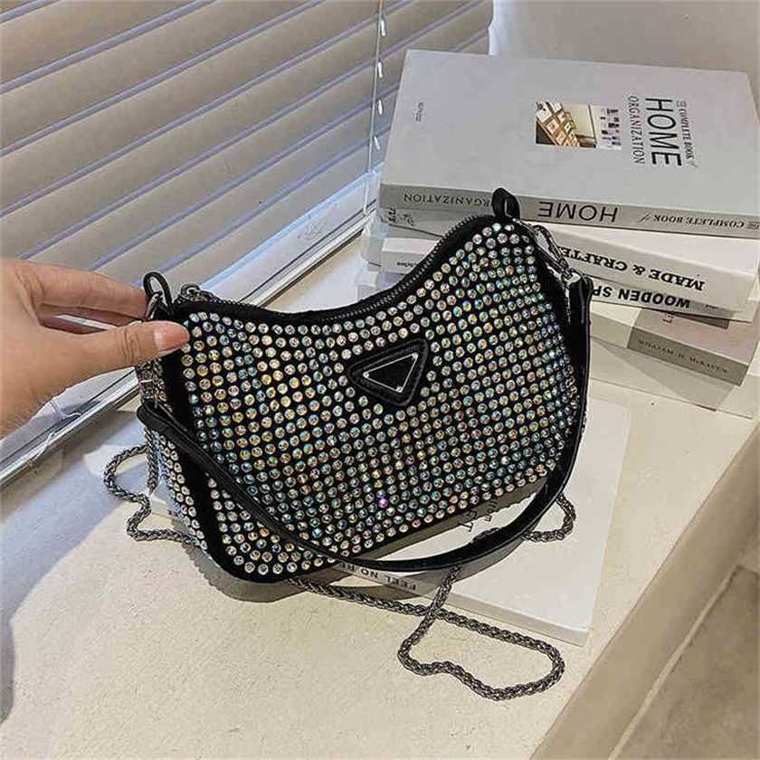 Handbag High quality 2023 new bag selling hot drill underarm women's Rhinestone glittering magic stick messenger, Black5
Handbag High quality 2023 new bag selling hot drill underarm women's Rhinestone glittering magic stick messenger, Black5