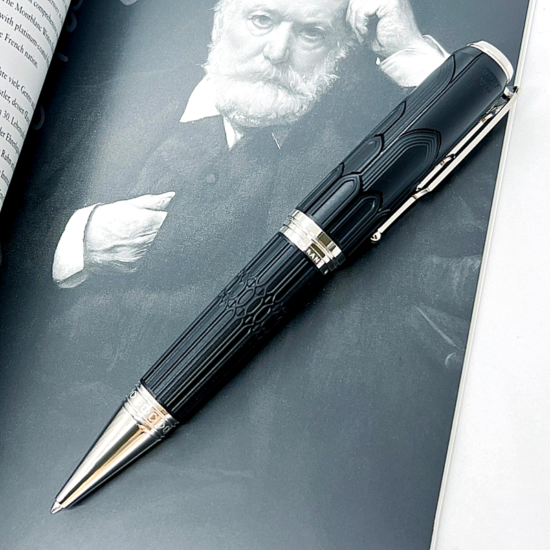 New arrival Victor Hugo Black / Silver Roller Ball Pen / ballpoint pen business Office Stationery ball pens Gift No Box