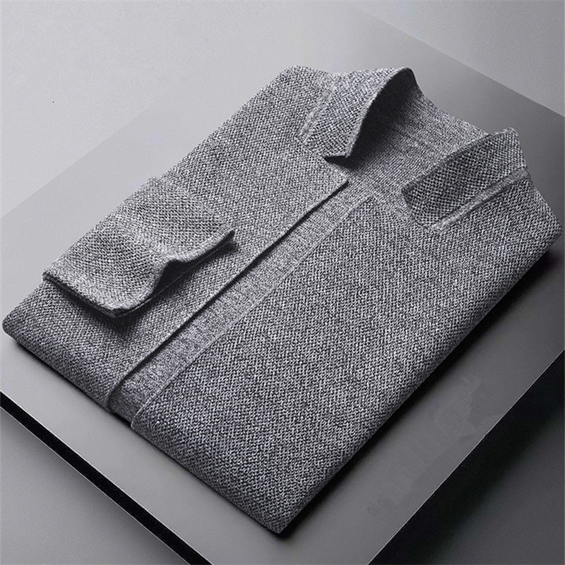 Men's Sweaters Cardigan Jacket Men Solid Color Knitted Casual Stand Collar Slim Fit Coat Mens Sweater Khaki Black Gray 4Xl 230223