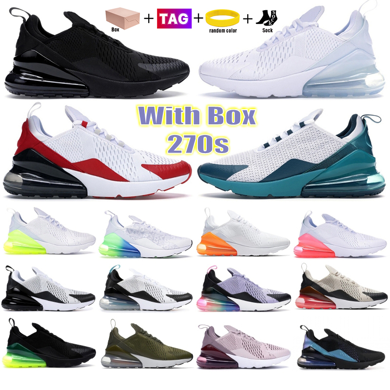 With Box 270s Running Shoes 2023 Designer Men Women Sport Shoes Triple Black White Anthracite Summer Gradient Spirit Teal University Gold Red Trainers Sneakers