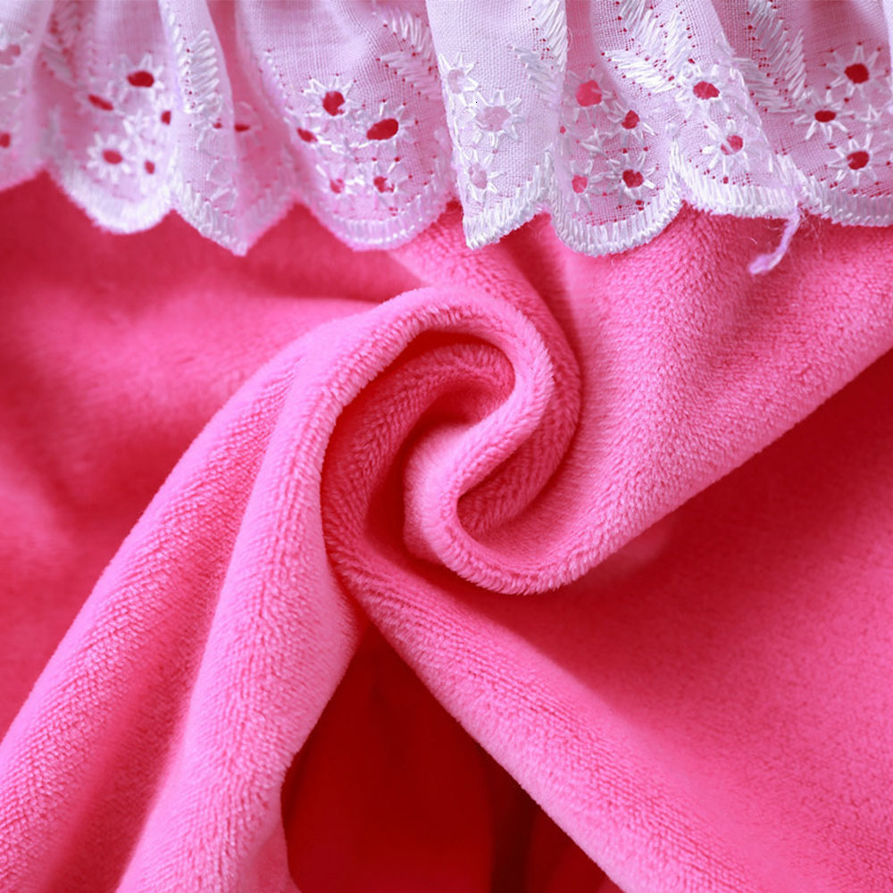 Pajamas Princess Children Baby Clothing Set Kids Cute Sleepwear Autumn Velvet Nightwear Ruffle Girls Pyjamas Lace Pijamas 230224