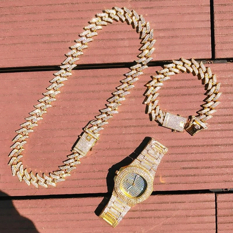 chains 3pcs Kit Hip Hop Iced Out Full Bling Rhinestone Men's Thorns Prong Cuban Link Necklace Watch Bracelet For Men Women JewelryChains Y8rD#
chains 3pcs Kit Hip Hop Iced Out Full Bling Rhinestone Men's Thorns Prong Cuban Link Necklace Watch Bracelet For Men Women JewelryChains Y8rD#