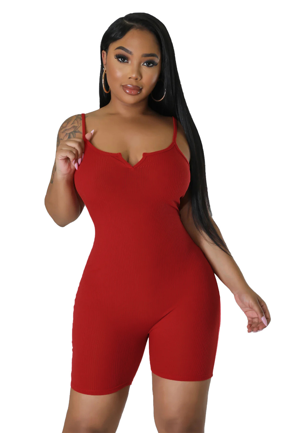 2023 Designer Sexy Ribbed Rompers Women Summer Sleeveless Spaghetti Straps Jumpsuits Casual V Neck Bodycon Playsuits Night Club Wear Overalls Wholesal