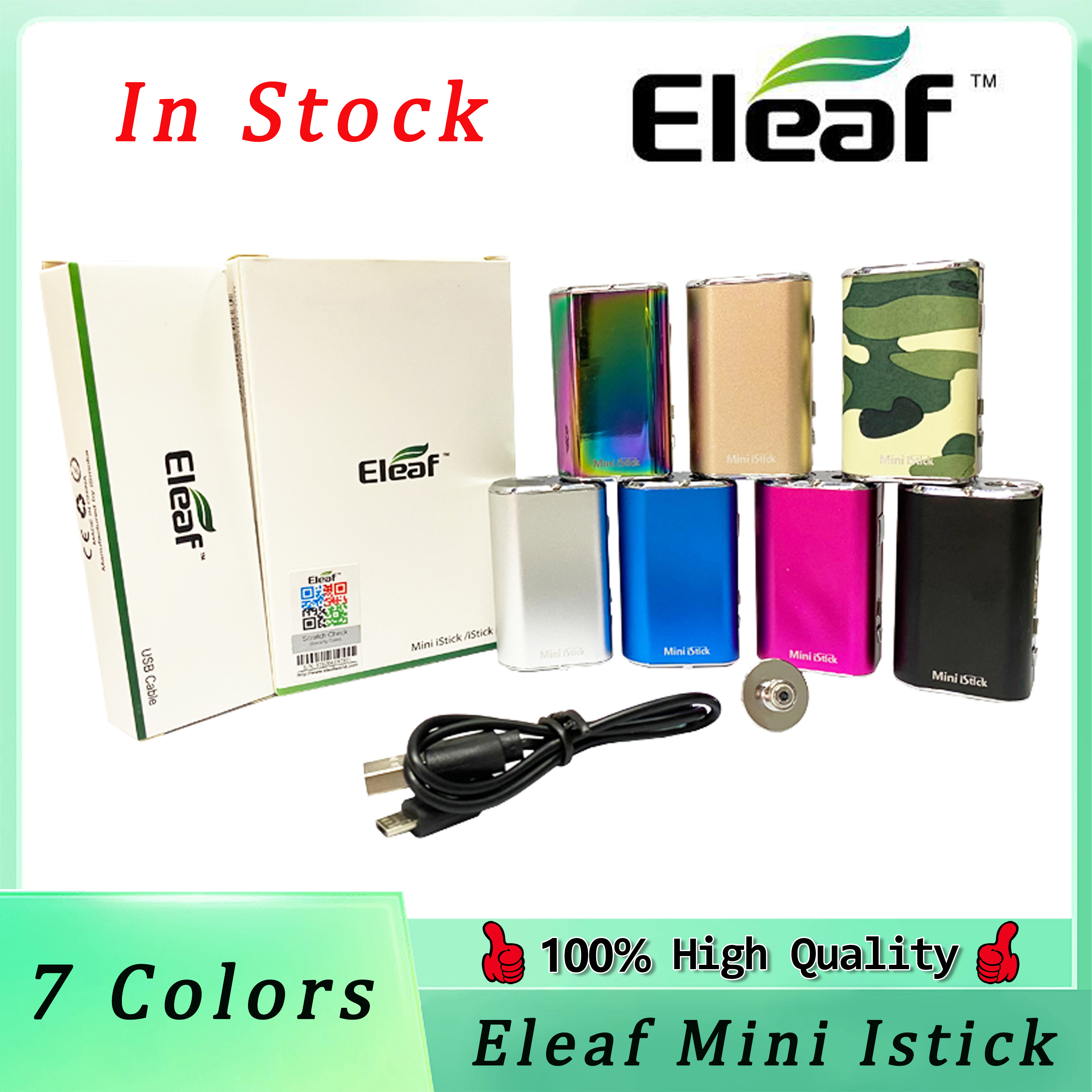 Eleaf Mini Stick 10W Battery Kit Box Mod e-cigarette 1050mah Variable Voltage VV Vape Pen With USB Cable 510 Ego Connector Adapter Simple Pack Ship In One Day, Silver
Eleaf Mini Stick 10W Battery Kit Box Mod e-cigarette 1050mah Variable Voltage VV Vape Pen With USB Cable 510 Ego Connector Adapter Simple Pack Ship In One Day, Silver