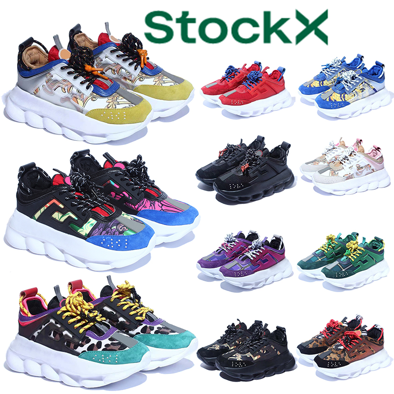 

Designer Italy chain reaction running shoes reflective Sneakers triple black white multi-color suede red blue yellow fluo tan luxury men women designer Trainers, No19 white pink