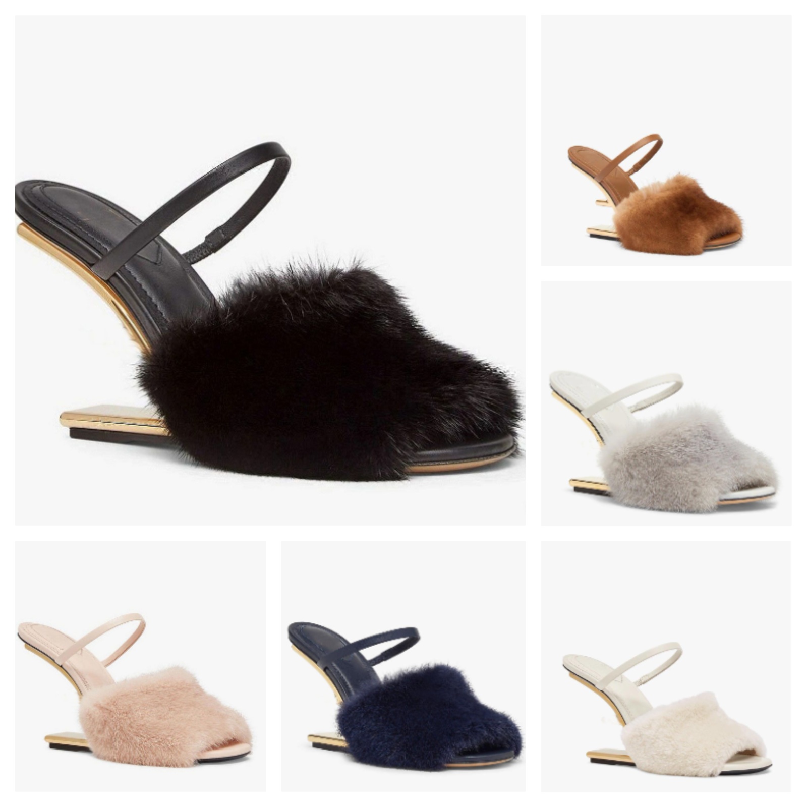 23S Luxury Brand First Women Sandals Shoes Fur Strap Gold-colored F-shaped Sculpted Heels Lady Wedge & Mules Sexy Peep Toe Slippers Shoe EU35-43
23S Luxury Brand First Women Sandals Shoes Fur Strap Gold-colored F-shaped Sculpted Heels Lady Wedge & Mules Sexy Peep Toe Slippers Shoe EU35-43
