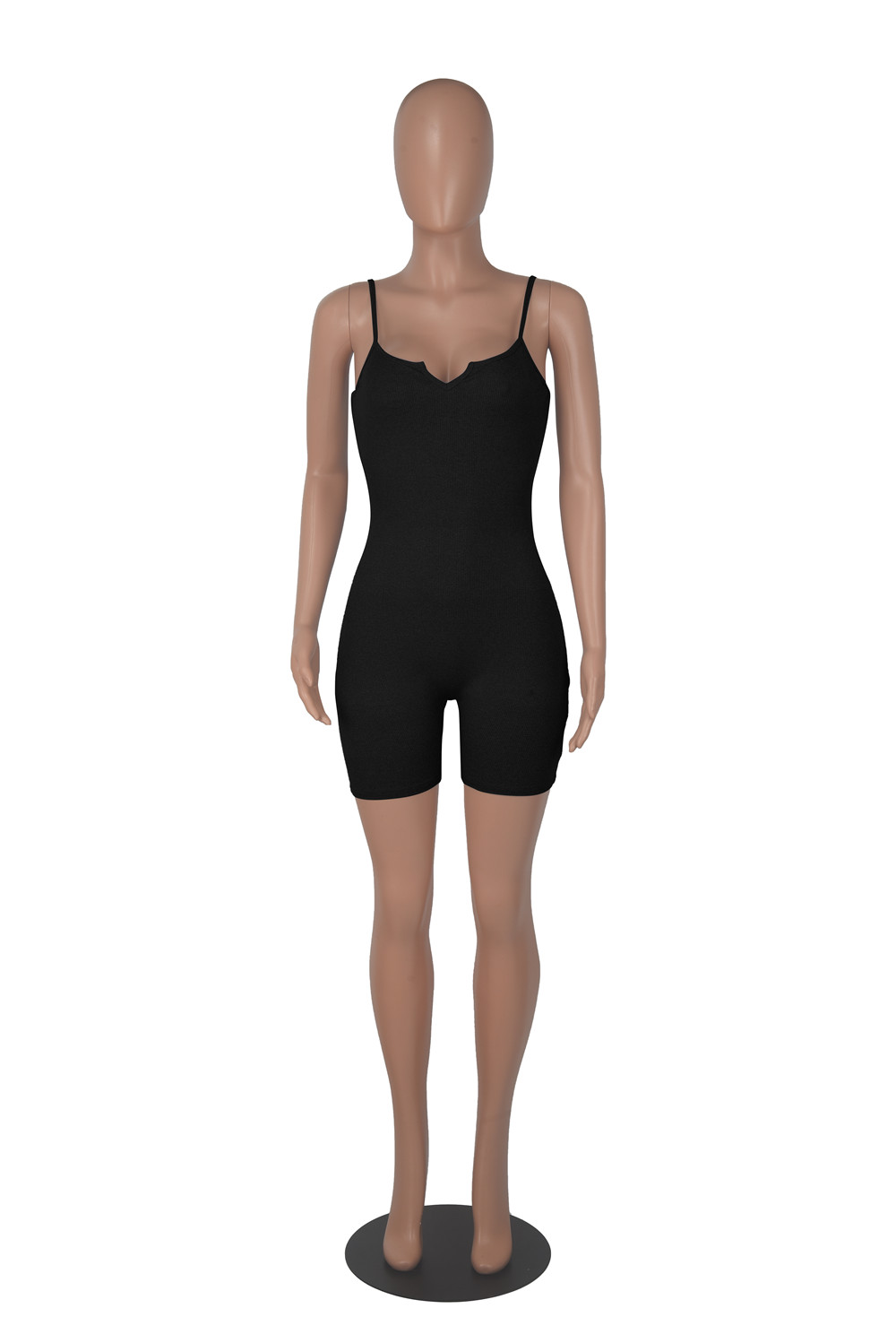 2023 Designer Sexy Ribbed Rompers Women Summer Sleeveless Spaghetti Straps Jumpsuits Casual V Neck Bodycon Playsuits Night Club Wear Overalls Wholesal