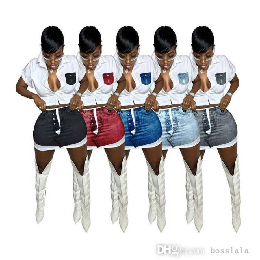 New Women Tracksuits Personalized Short Sleeve Skirt Suit Two Piece Set Patchwork Pocket Elastic Digital Print Cover Dress, Mix colors
New Women Tracksuits Personalized Short Sleeve Skirt Suit Two Piece Set Patchwork Pocket Elastic Digital Print Cover Dress, Mix colors