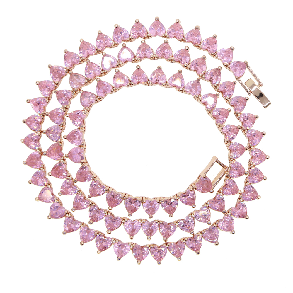 Chokers Pendant Necklaces Arrived Iced Out Bling 5A Cubic Zirconia Cz Heart Tennis Choker Necklace For Lovely Girl Women Fashion Wedding Jewelry 23022