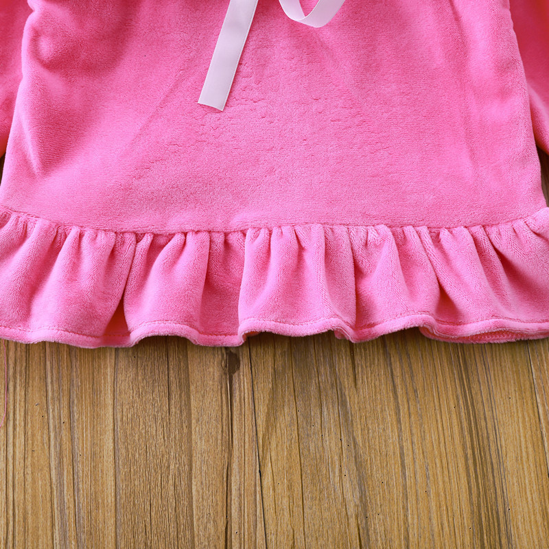 Pajamas Princess Children Baby Clothing Set Kids Cute Sleepwear Autumn Velvet Nightwear Ruffle Girls Pyjamas Lace Pijamas 230224