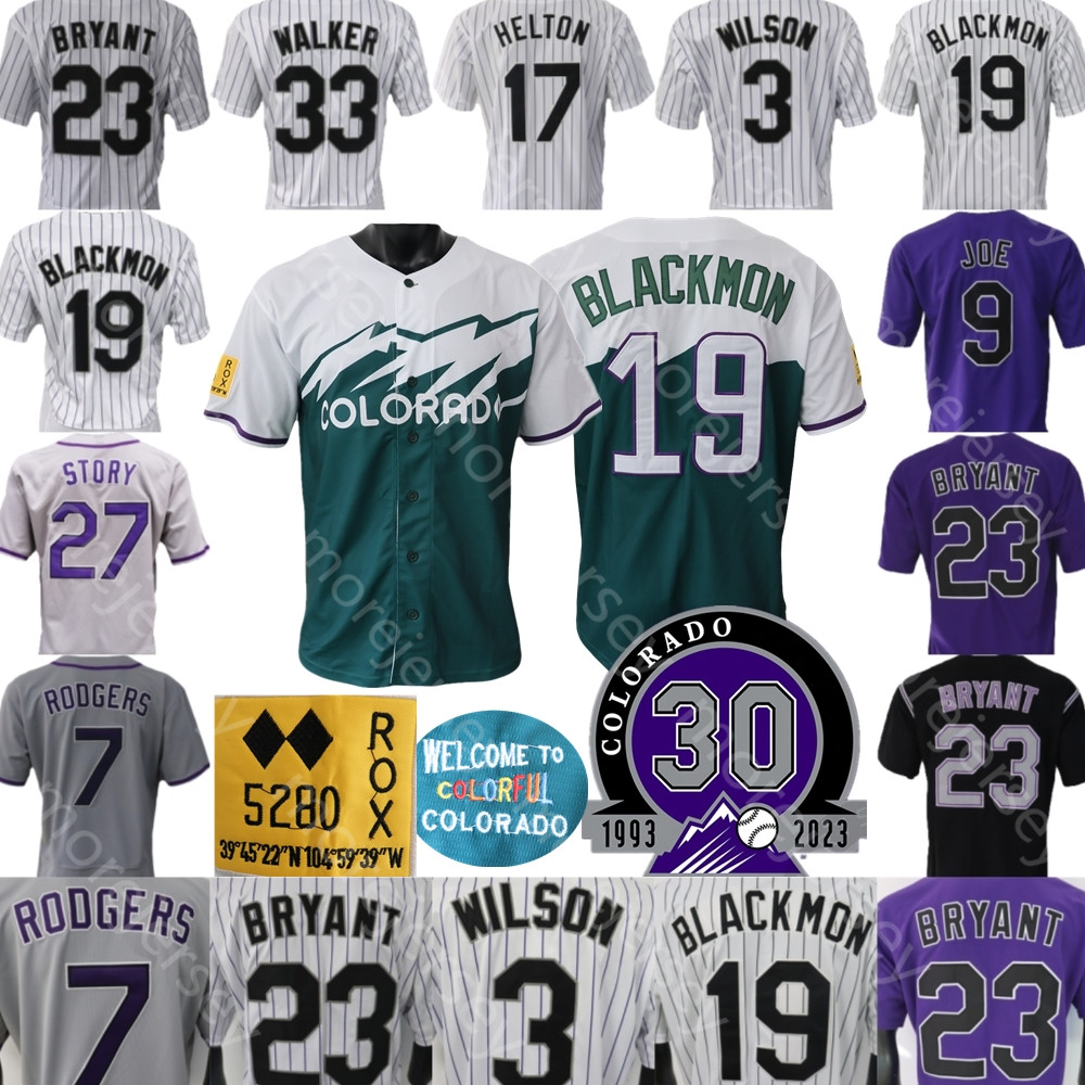 

Baseball Jersey Kris Bryant Charlie Blackmon Todd Helton Larry Walker Wilson Randal 15 Grichuk C. J. Cron Ryan McMahon Brendan Rodgers Nolan Jones Women Youth, 2022 city connect women