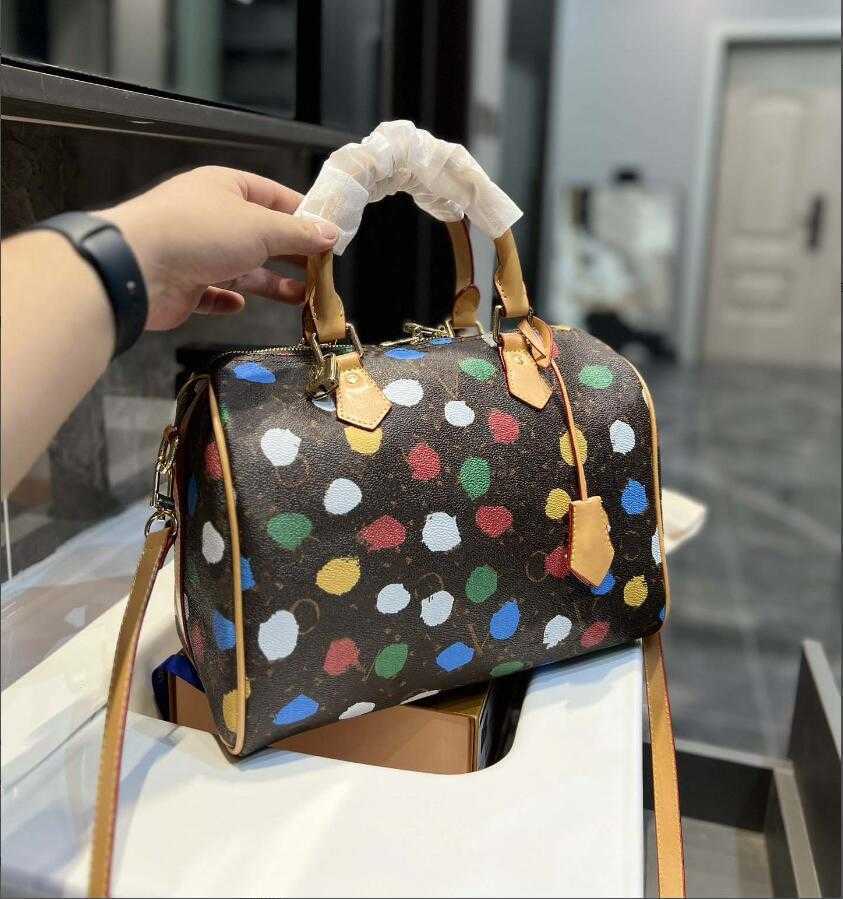 Kusama Multicolor Dot Designer Shoulder Bag - Luxury Leather Tote with Crossbody Strap for Travel and Everyday Use, Size : 25x19
Kusama Multicolor Dot Designer Shoulder Bag - Luxury Leather Tote with Crossbody Strap for Travel and Everyday Use, Size : 25x19