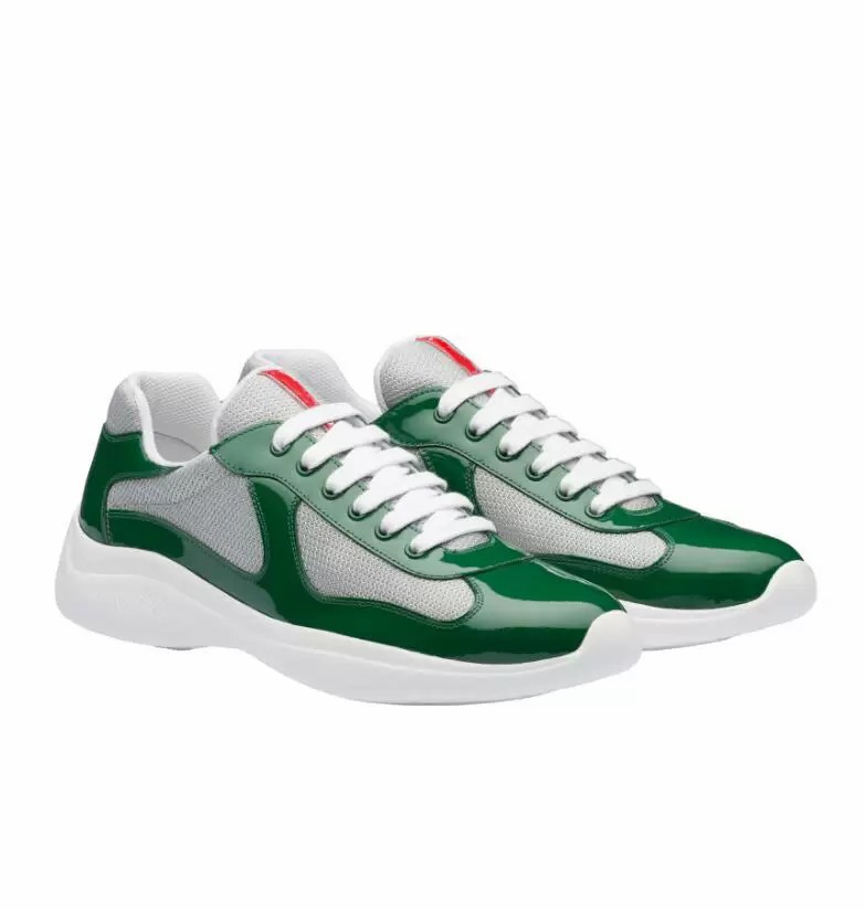 23S/S Luxury Americas Cup Sneakers Shoes For Men Calf Leather Blue Black White Sports Technical Fabric Light Sole Outdoor Trainers EU38-46