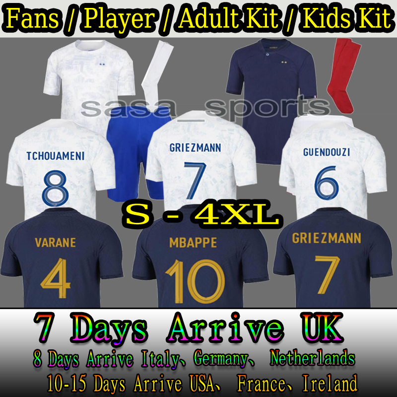 4XL Maillots de football 2022 Soccer Jerseys French BENZEMA Fra nces shirts MBAPPE GRIEZMANN CAMAVINGA maillot foot kit shirt hommes enfants MEN kids 993589, Away
4XL Maillots de football 2022 Soccer Jerseys French BENZEMA Fra nces shirts MBAPPE GRIEZMANN CAMAVINGA maillot foot kit shirt hommes enfants MEN kids 993589, Away