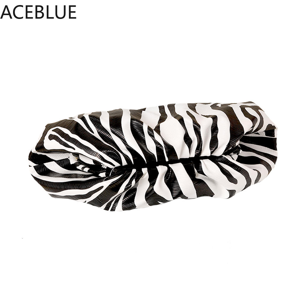 Evening Bags Evening Bags ACEBLUE Fashion Day Clutch Dumpling Bag Zebra Holographic Cloud Bag Clip Purse Bag Women Pleated Pouch Handbag Z230703
