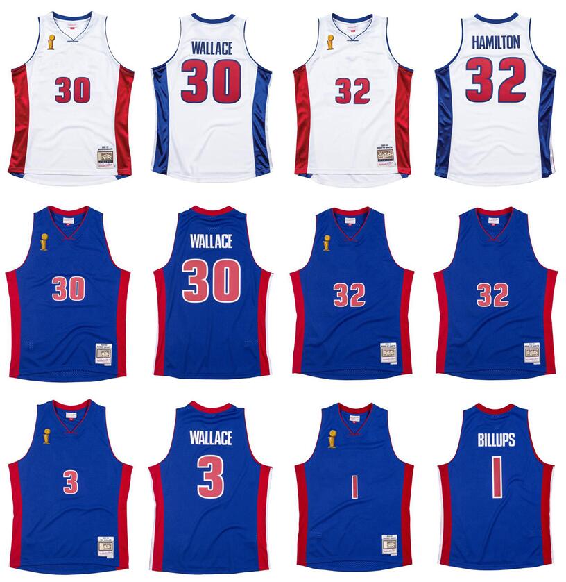Stitched basketball Jersey S-6XL Rasheed Wallace 30 Ben Wallace 3 Billups #1 Richard Hamilton 32 Mitchell Ness jersey 2003-04 trophy Hardwoods Classics retro jerseys, Stitched jersey
Stitched basketball Jersey S-6XL Rasheed Wallace 30 Ben Wallace 3 Billups #1 Richard Hamilton 32 Mitchell Ness jersey 2003-04 trophy Hardwoods Classics retro jerseys, Stitched jersey