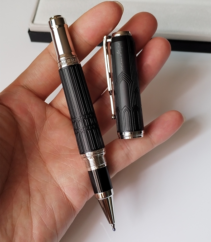 New arrival Victor Hugo Black / Silver Roller Ball Pen / ballpoint pen business Office Stationery ball pens Gift No Box
