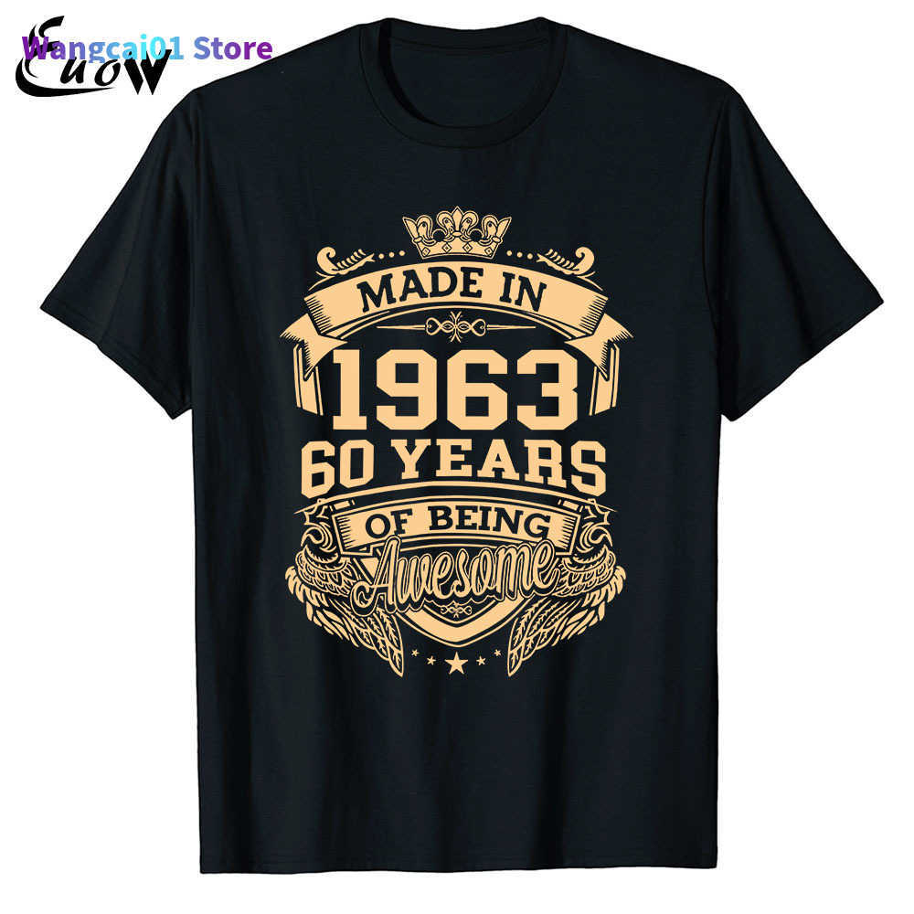 wangcai01 Men's T-Shirts ow Unisex 100% Cotton Made In 1963 60 Years Of Being Awesome 60th Birthday Vintage Men Clothing T-Shirt Casual Luxury Tee Tops 0224H23, Dark grey
wangcai01 Men's T-Shirts ow Unisex 100% Cotton Made In 1963 60 Years Of Being Awesome 60th Birthday Vintage Men Clothing T-Shirt Casual Luxury Tee Tops 0224H23, Dark grey