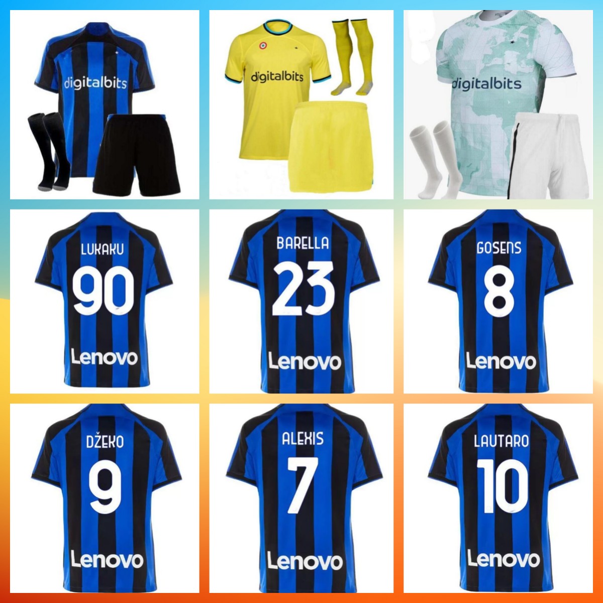 LUKAKU Inter Milans Newest soccer jerseys CORREA DZEKO GIROUD BARELLA LAUTARO SKRINIAR BELLANOVA DE VRIJ 22 23 home away football shirt uniforms men kids kit sets, 02
LUKAKU Inter Milans Newest soccer jerseys CORREA DZEKO GIROUD BARELLA LAUTARO SKRINIAR BELLANOVA DE VRIJ 22 23 home away football shirt uniforms men kids kit sets, 02