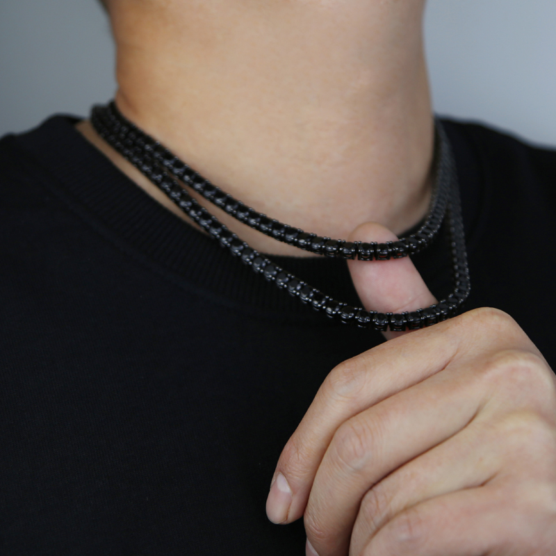 Iced Out 5mm Cz Tennis Chain Necklace Bracelet Plated Black Gold for Women Men Hip Hop Punk Styles Necklaces Jewelry Wholesale