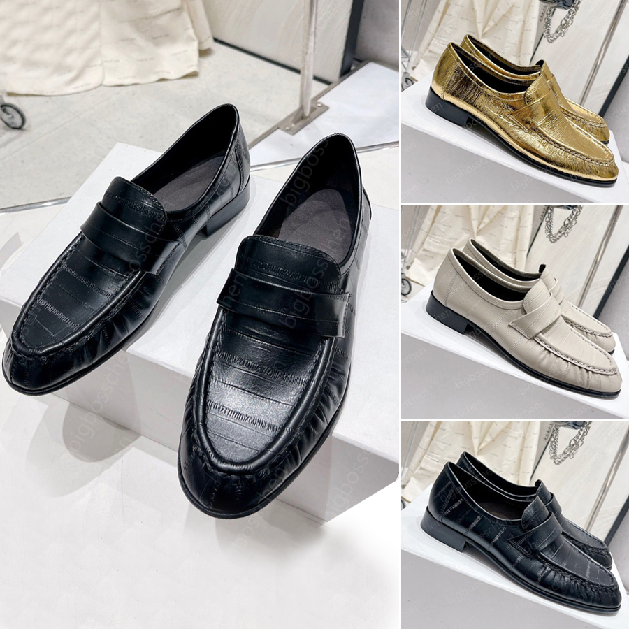 Luxury Dress Shoes Women's Formal Shoes The Row Loafers Designer Classic Fashion Crocodile Leather Loafers One Stirrup Office Career Dinner Wedding Casual Shoes, Black
Luxury Dress Shoes Women's Formal Shoes The Row Loafers Designer Classic Fashion Crocodile Leather Loafers One Stirrup Office Career Dinner Wedding Casual Shoes, Black