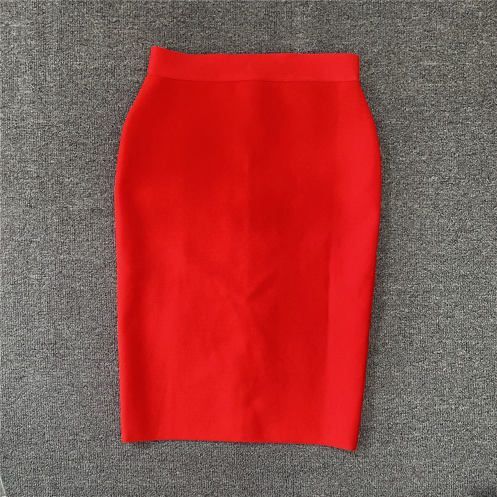 Skirts High Quality Women Rayon Bandgae Elegant Pencil Celebrity Sexy Club Party Wear Vintage Vestios 230224
