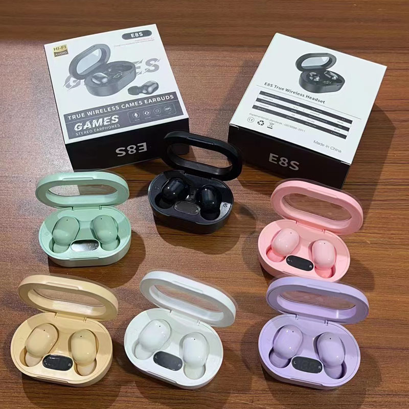 Top seller E8S Earphones Headphones mini true LED digital display HIFI BT 5.0 gaming music in-ear TWS wireless earbuds, Grey
Top seller E8S Earphones Headphones mini true LED digital display HIFI BT 5.0 gaming music in-ear TWS wireless earbuds, Grey