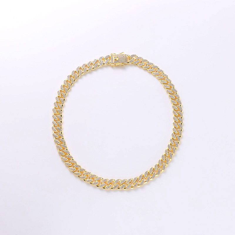 european hip hop tide cuban chain 12mm full drill men and women hiphop gold plating necklace foreign trade