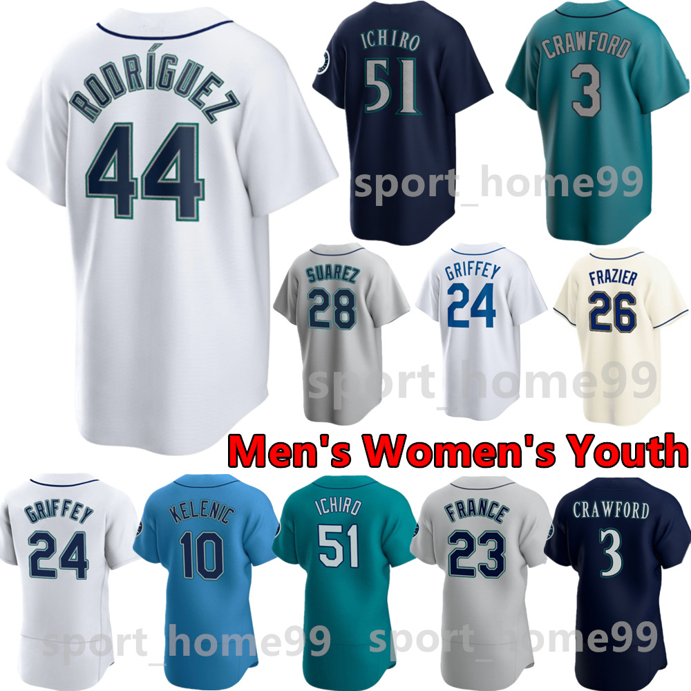 2023 Custom 44 Julio Rodriguez Jersey 24 Ken Griffey 28 Eugenio Suarez Jersey 23 Ty France 3 J.P. Crawford 10 Jarred Kelenic 16 Kolten Wong 51 Ichiro Baseball Jerseys, Color 7
2023 Custom 44 Julio Rodriguez Jersey 24 Ken Griffey 28 Eugenio Suarez Jersey 23 Ty France 3 J.P. Crawford 10 Jarred Kelenic 16 Kolten Wong 51 Ichiro Baseball Jerseys, Color 7