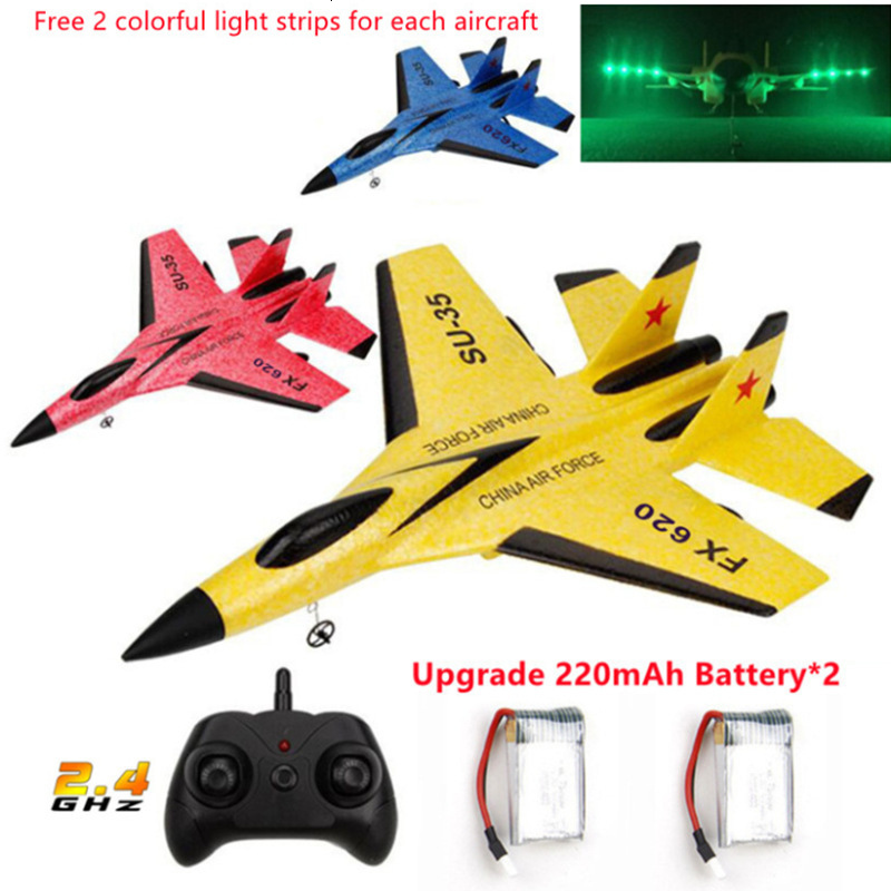 

Electric RC Aircraft RC Plane SU 35 With LED Lights Remote Control Flying Model Glider 2 4G Fighter Hobby Airplane EPP Foam Toys Kids Gift 230224, Red-su35-1b