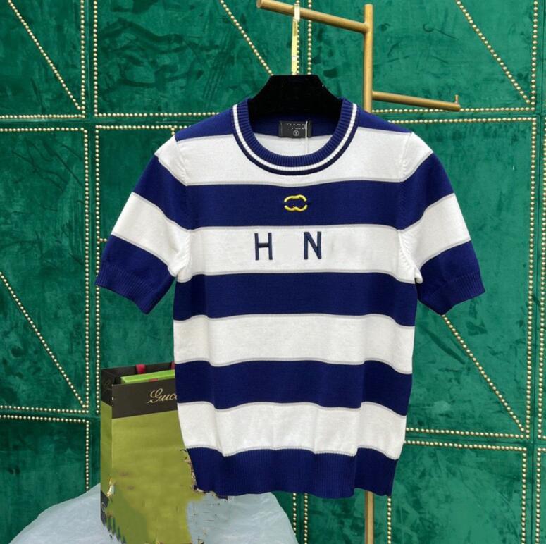 23CCss new Women' Knits Tees casual fashion Knitwear Short sleeve Women designer Knits T-shirt, Blue
23CCss new Women' Knits Tees casual fashion Knitwear Short sleeve Women designer Knits T-shirt, Blue