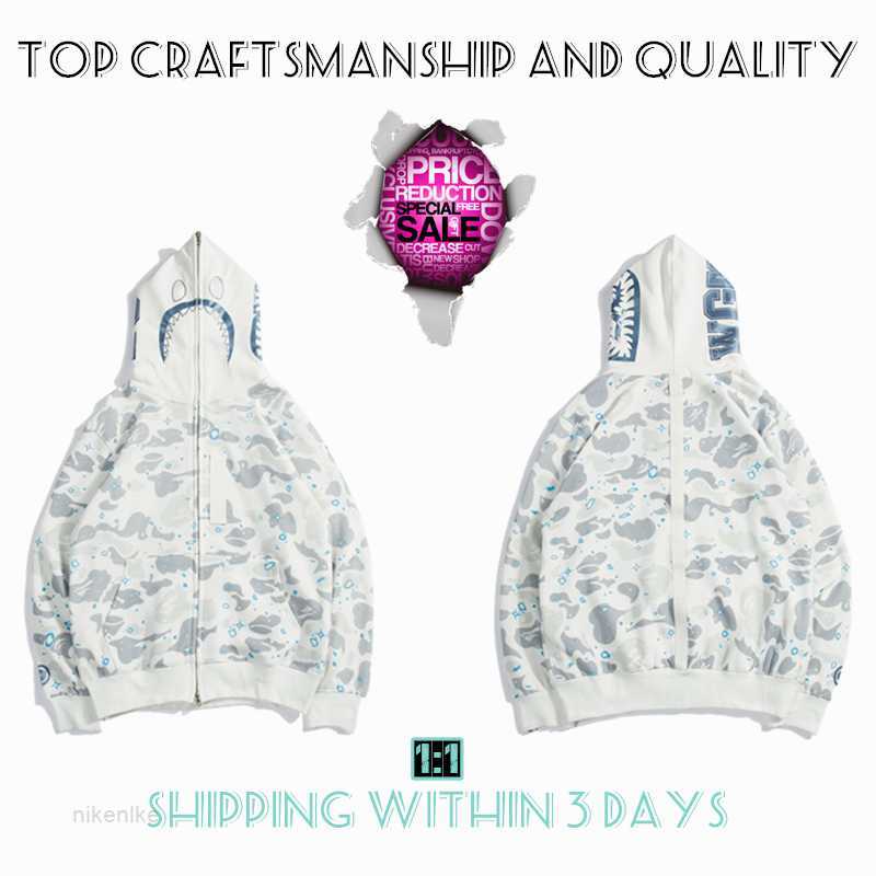 Shark Full Zip Mens Hoodies Tiger Jacket Top Craftsmanship Designer Men Women Harajuku Stylist Sweatshirt Fashion Co-branding Camouflage Double Hat Hoodys YR6O, No.12
Shark Full Zip Mens Hoodies Tiger Jacket Top Craftsmanship Designer Men Women Harajuku Stylist Sweatshirt Fashion Co-branding Camouflage Double Hat Hoodys YR6O, No.12