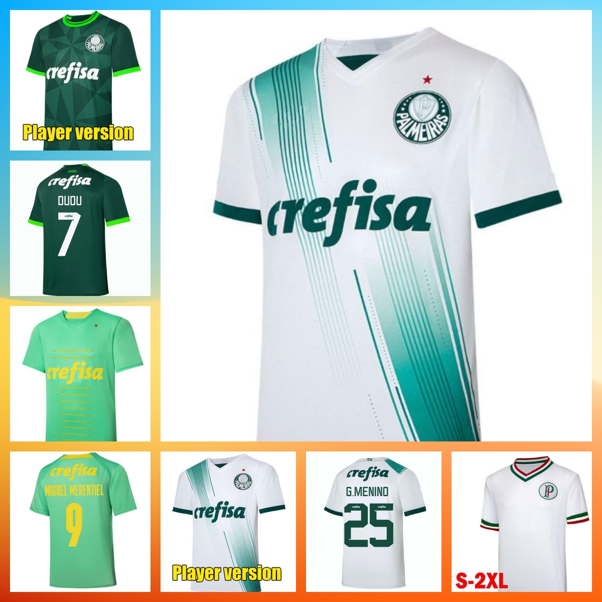 Palmera's latest home soccer jerseys 2023 2024 DUDU RONY G.GOMEZ Palmera football jersey G.MENINO GIOVANI R.VEIGA jersey 23/24 player version S-2XL, 09
Palmera's latest home soccer jerseys 2023 2024 DUDU RONY G.GOMEZ Palmera football jersey G.MENINO GIOVANI R.VEIGA jersey 23/24 player version S-2XL, 09